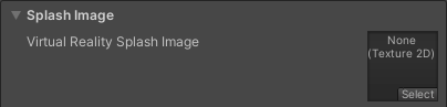 Splash screen settings for virtual reality